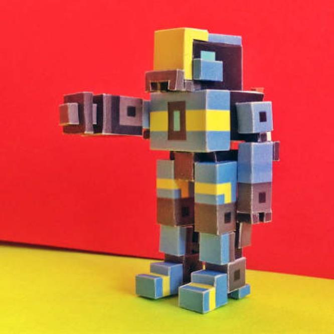 Papercraft Pixel Character Papercraft Classic Blocks Pixel