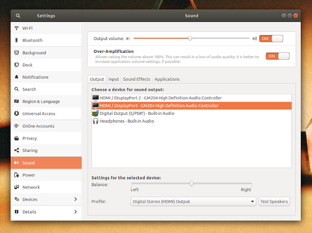 Ubuntu Sound Settings