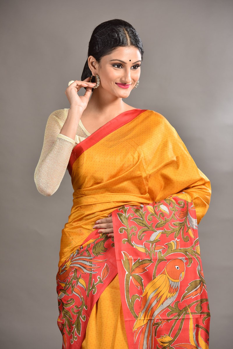 Saree Market Pure Silk Saree Mustard Colour