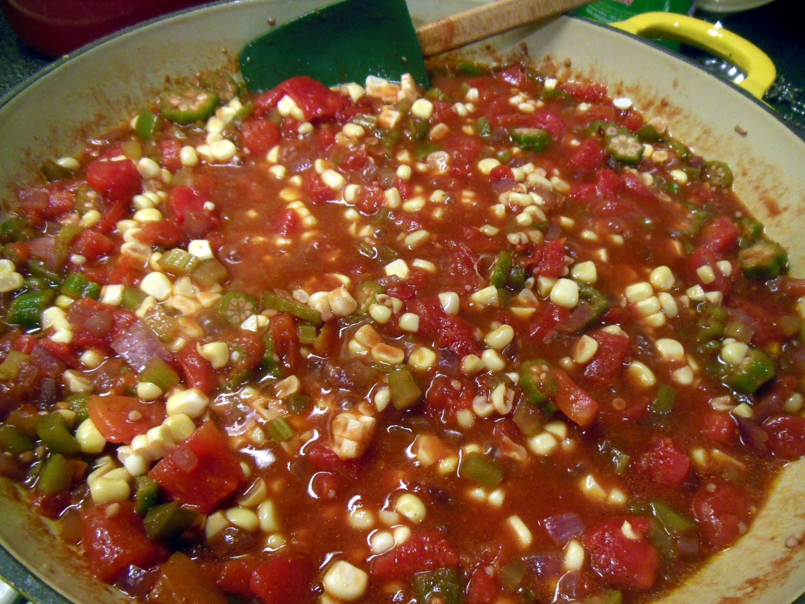 Fleur de Lolly Creole Stewed Tomatoes, Okra & Shrimp over Rice