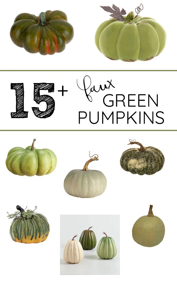 I love the sage green pumpkins fall decorating trend! Here's where to buy fake green pumpkins and gourds for autumn decor!