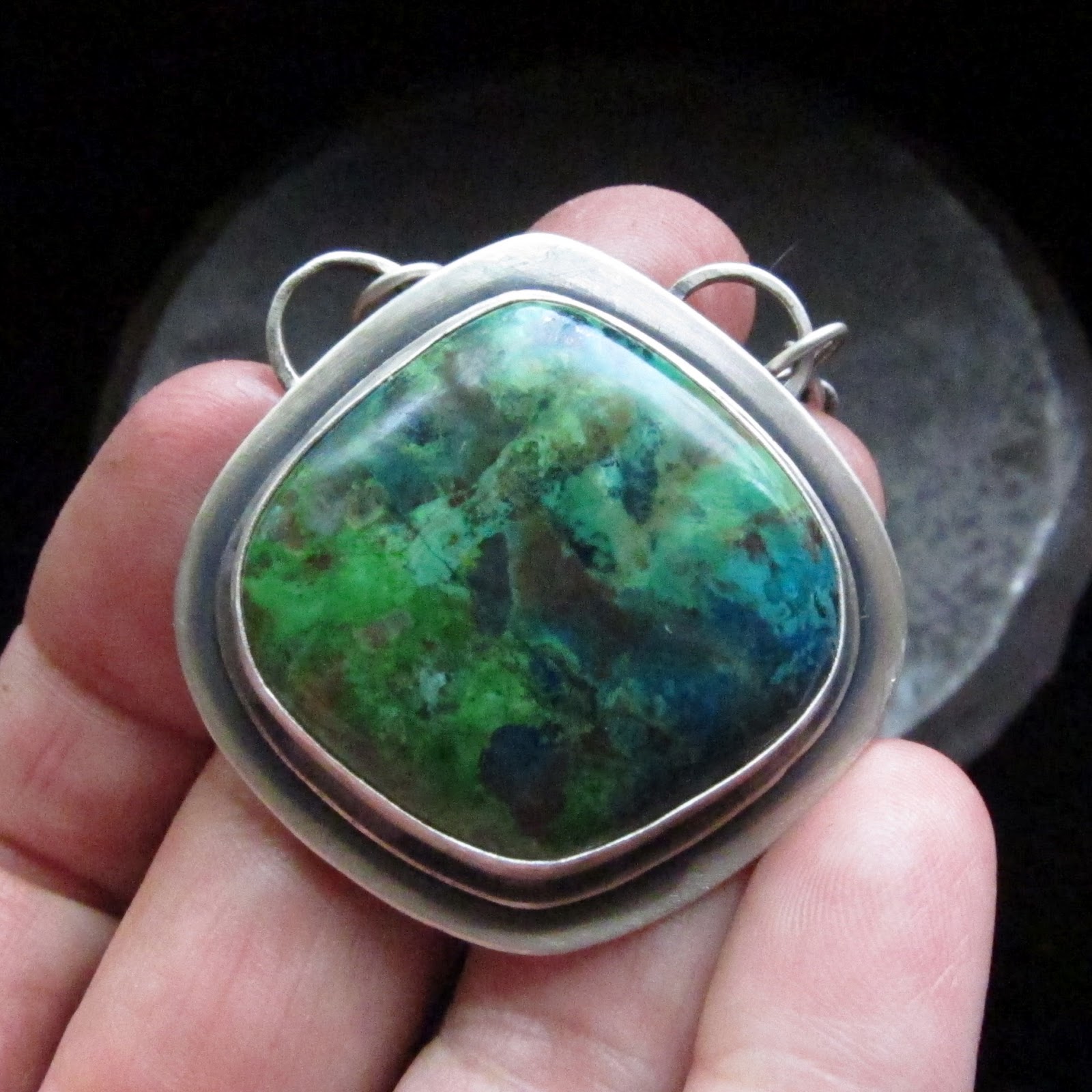 Silver Sparrow Designs parrot wing jasper and chrysocolla