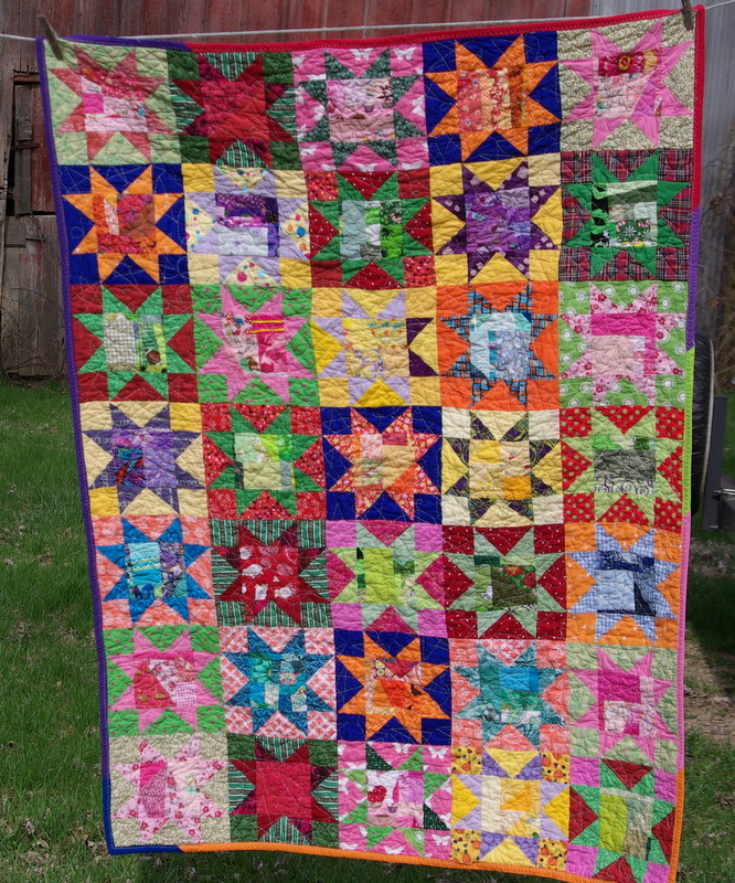 Sane, Crazy, Crumby Quilting Crumb Stars Finish