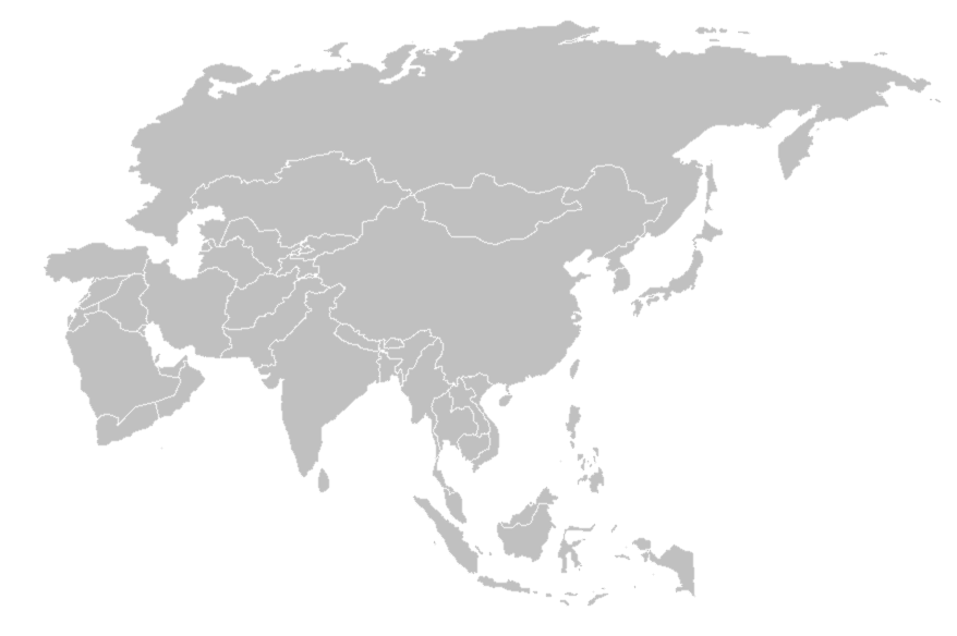 Asia Map Without Borders 