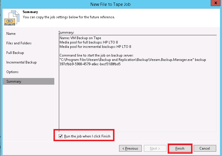 How to Create File to Tape Job in Veeam Backup and Replication
