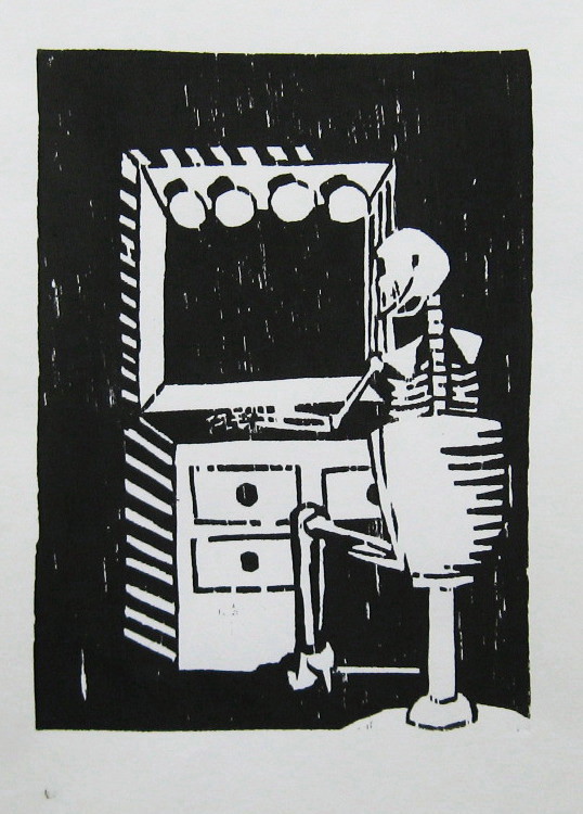 So You Missed My Class student examples of woodcut prints