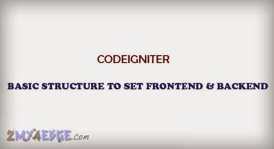 codeigniter basic structure setting