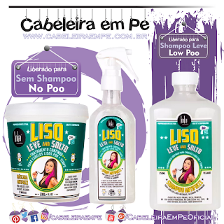 Shampoo (Low Poo), Máscara (No Poo) e Spray Antifrizz  (No Poo) - Livre, Leve and Solto - Lola Cosmetics