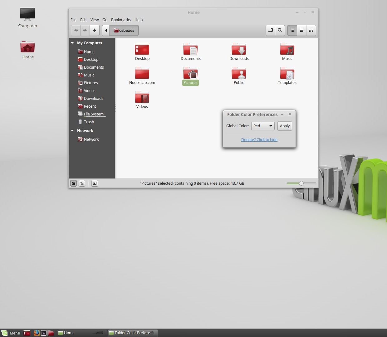 'Folder Color' allows you to change color of folders for different File
