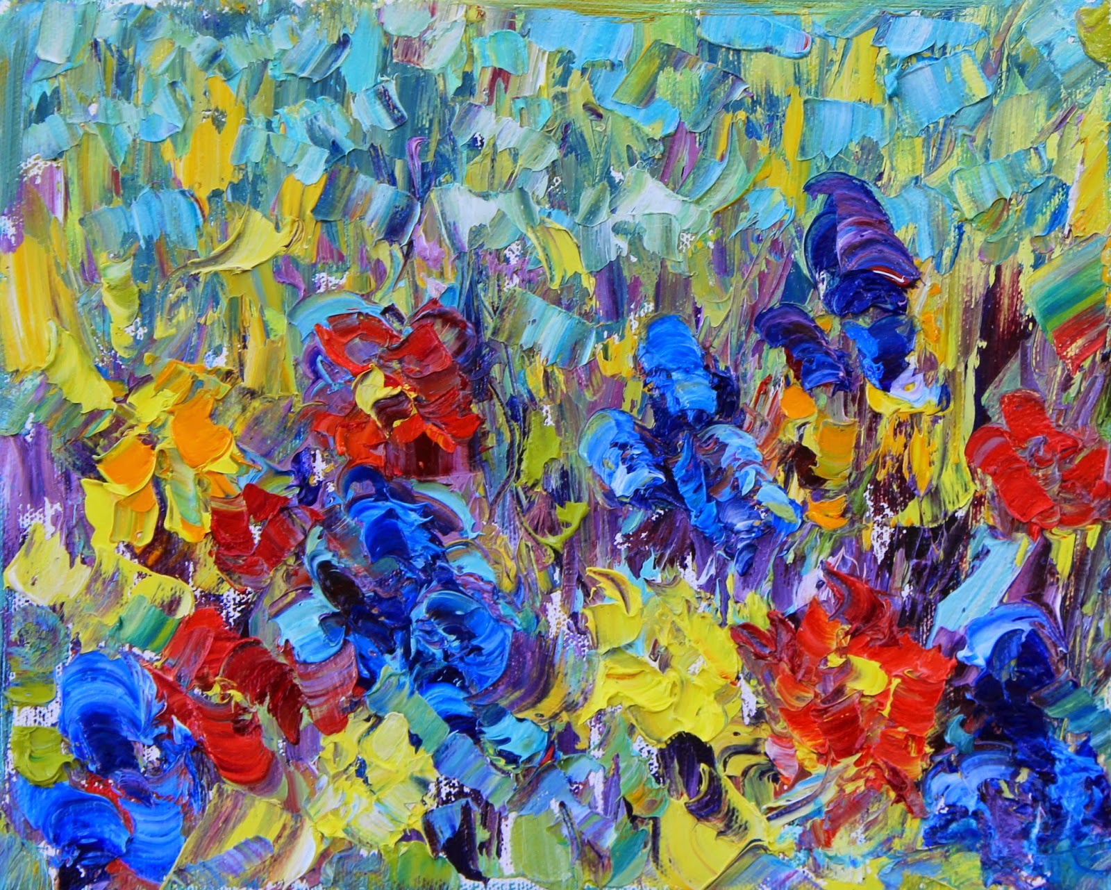 Daily Painters Abstract Gallery Abstract Flowers,Palette Knife Oil