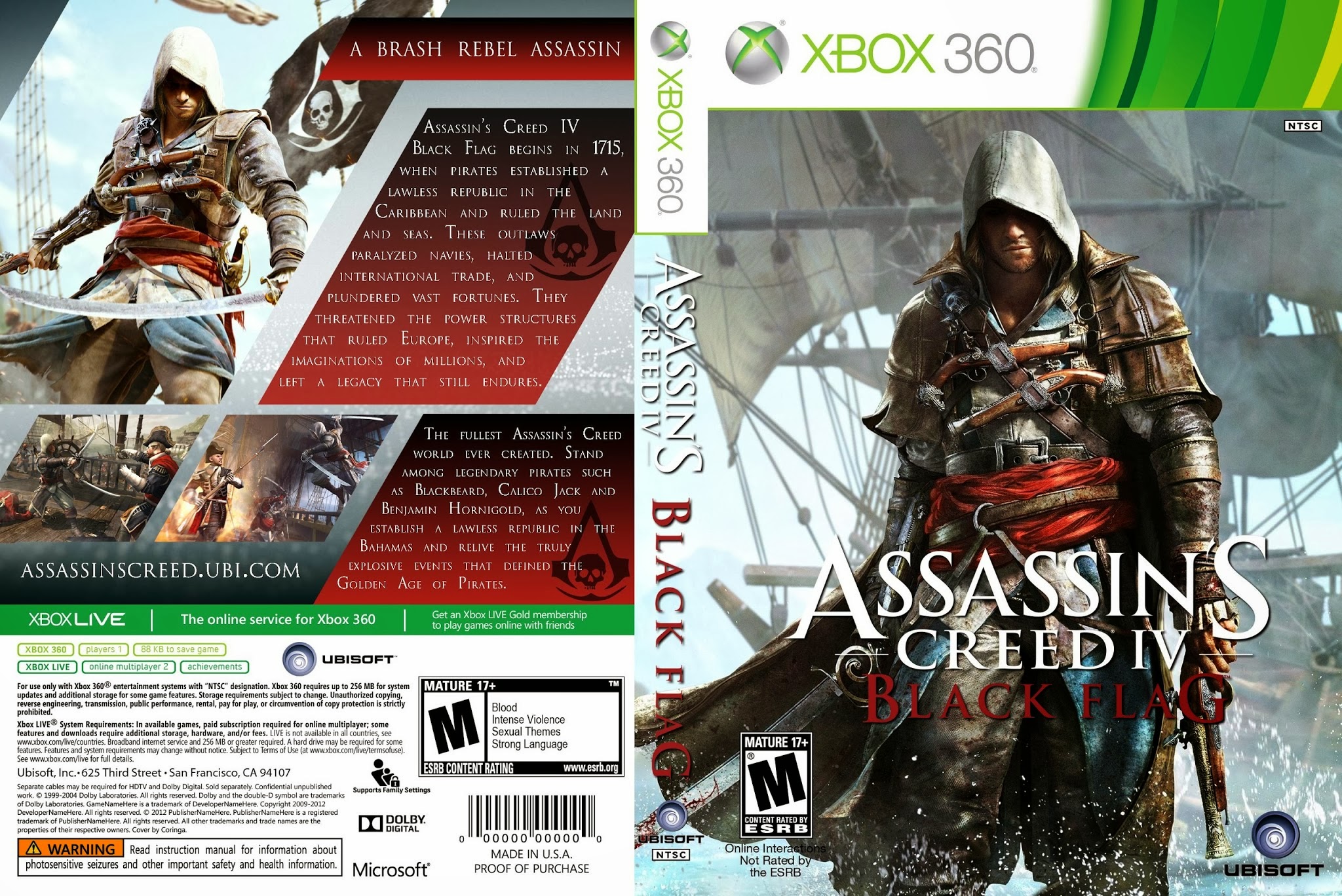 Assassin's Creed IV Black Flag Xbox 360 Ultra Capas