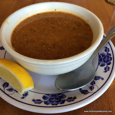 red lentil soup at Kobani Mediterranean Grill in Berkeley, California
