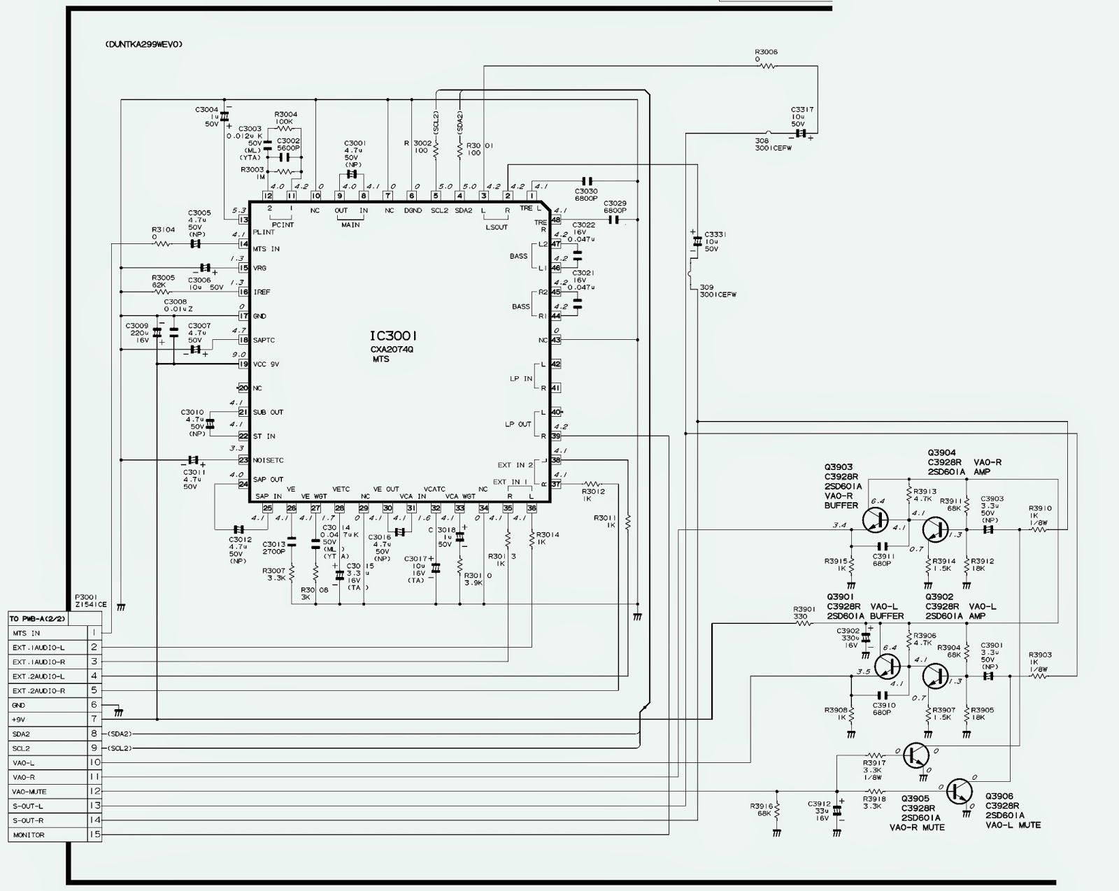 Electro help: SHARP 21V-FL200 - CRT TV - SERVICE MODE - CIRCUIT DIAGRAM