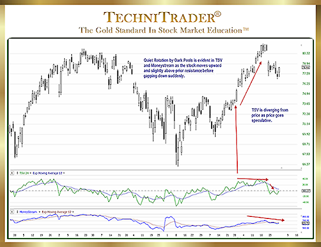 time segmented volume indicator chart example - TechniTrader