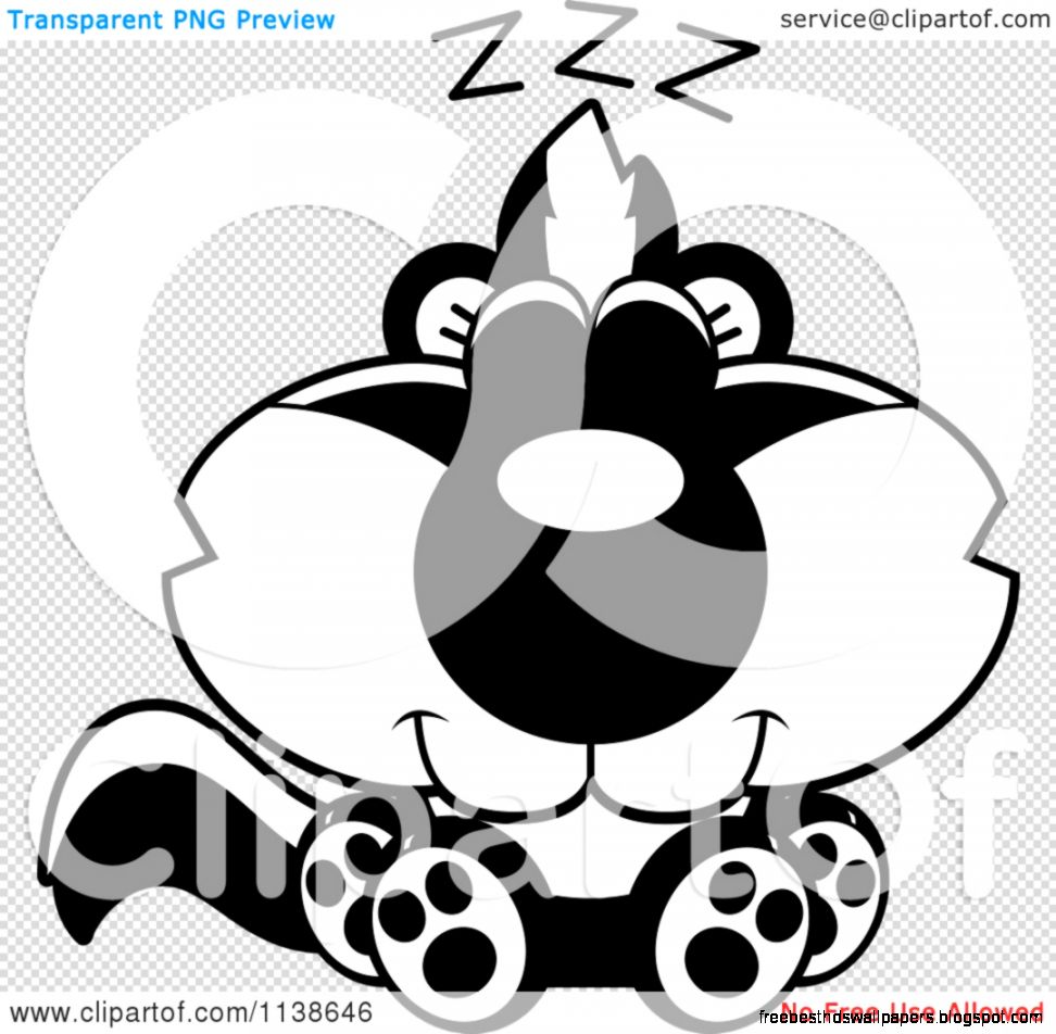 Skunk Clip Art Black and White