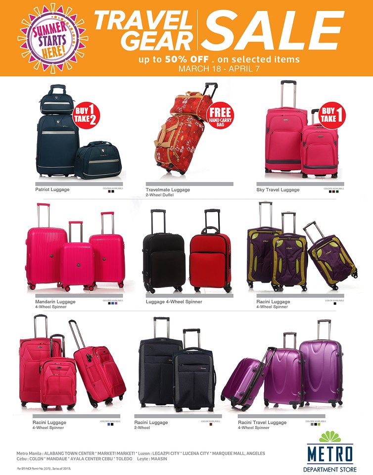 Manila Shopper Metro Stores Travel Gear Sale Mar 2013