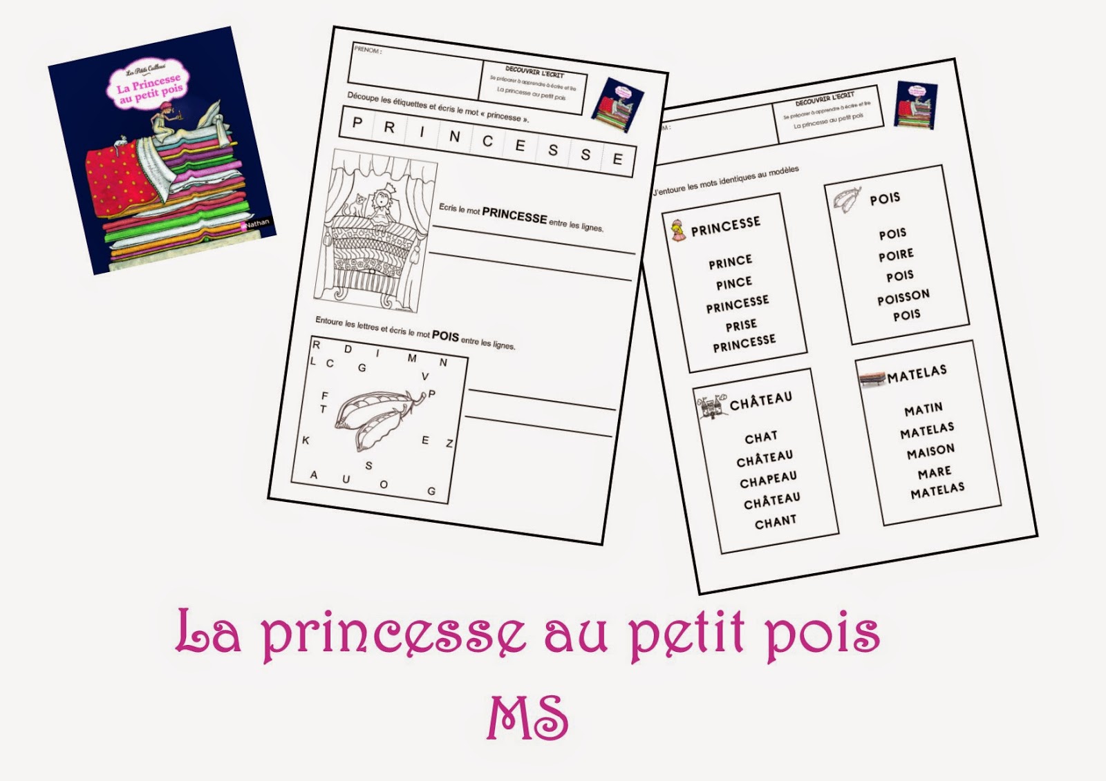 La Princesse Au Petit Pois Exploitation Maternelle Ma petite maternelle: Fiches travail : La princesse au petit pois