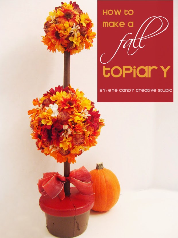 fall flowers, how to make a topiary, fall flower topiary