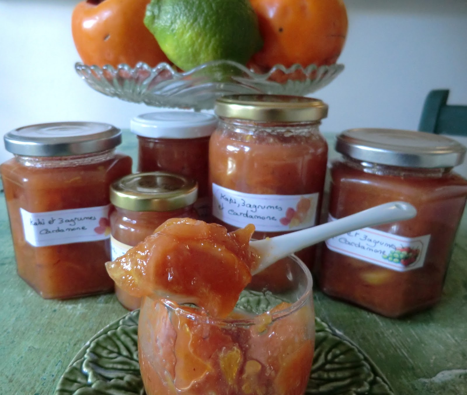 Confiture kaki, aux 3 agrumes, à la cardamome et à l'agaragar Ma
