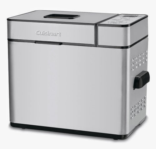 Cuisinart CBK-100 2lb Programmable Breadmaker, bakes 1lb, 1.5lb or 2lb loaves of bread, 3 crust options, viewing window, bake basic, French, Italian, whole wheat, gluten-free bread, cakes, jams, pasta, dough