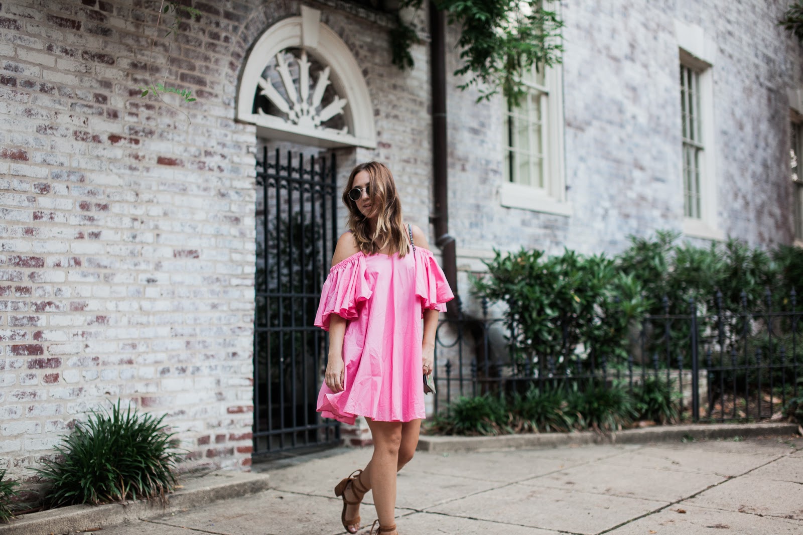 pink dress, storets, ruffle dress, outfit, style, blog, blogger, summer trends, outfit inspo