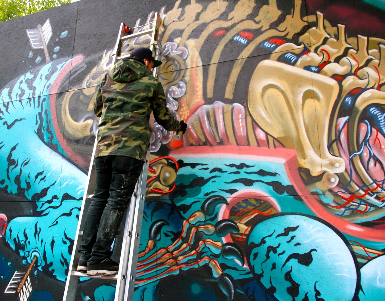 Nychos x DXTR New Mural In Copenhagen, Denmark – StreetArtNews