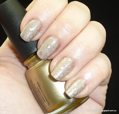 Nails Inc Porchester Square with China Glaze Passion stamping