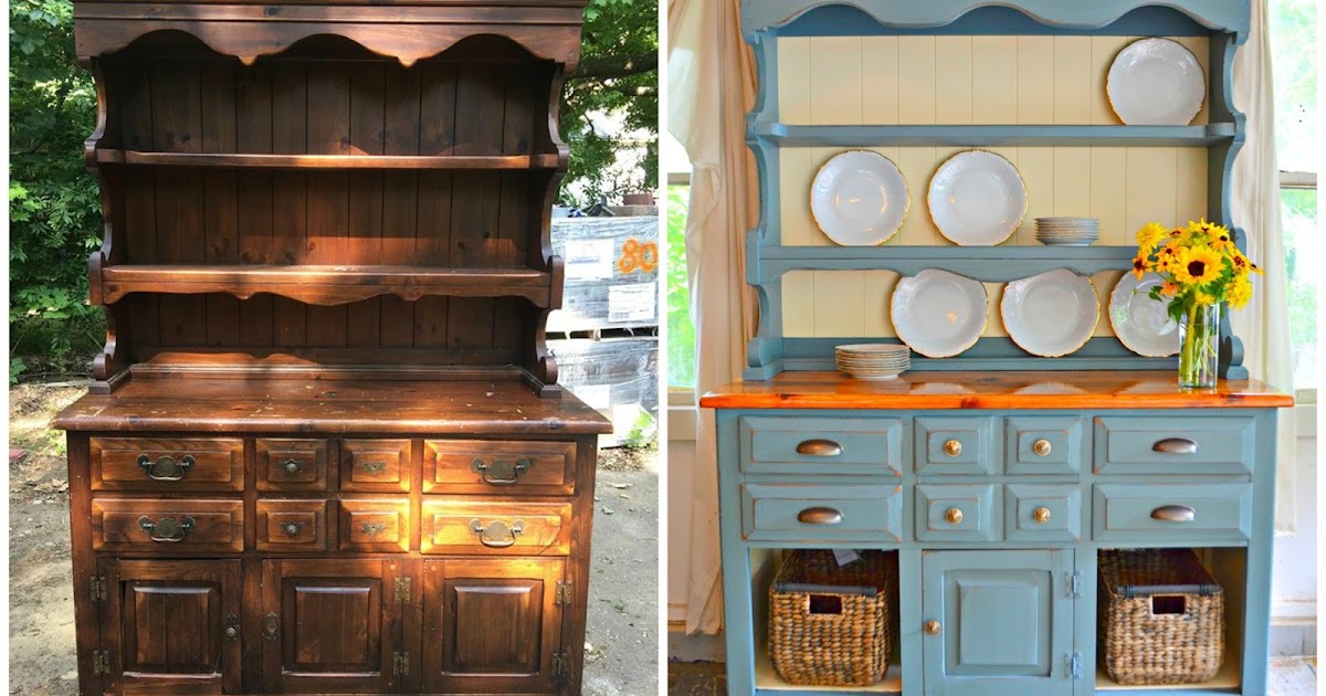 Heir and Space A Pine Hutch in Duck Egg Blue