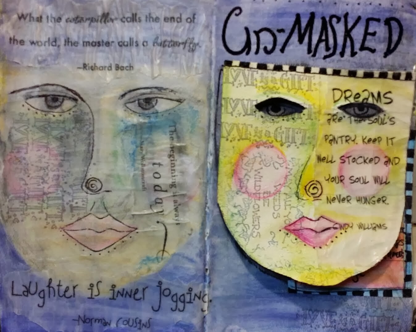 Un-Masked Art Journal Page
