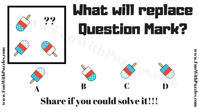 It is Non Verbal Reasoning Puzzle for Kids in which has to find the puzzle image which will replace the question mark