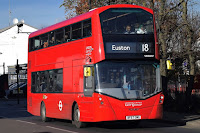 London Bus Route Number 18 - from Sudbury & Harrow Road Station to Euston Station