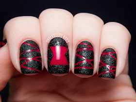 Black Widow Nail Art by @chalkboardnails