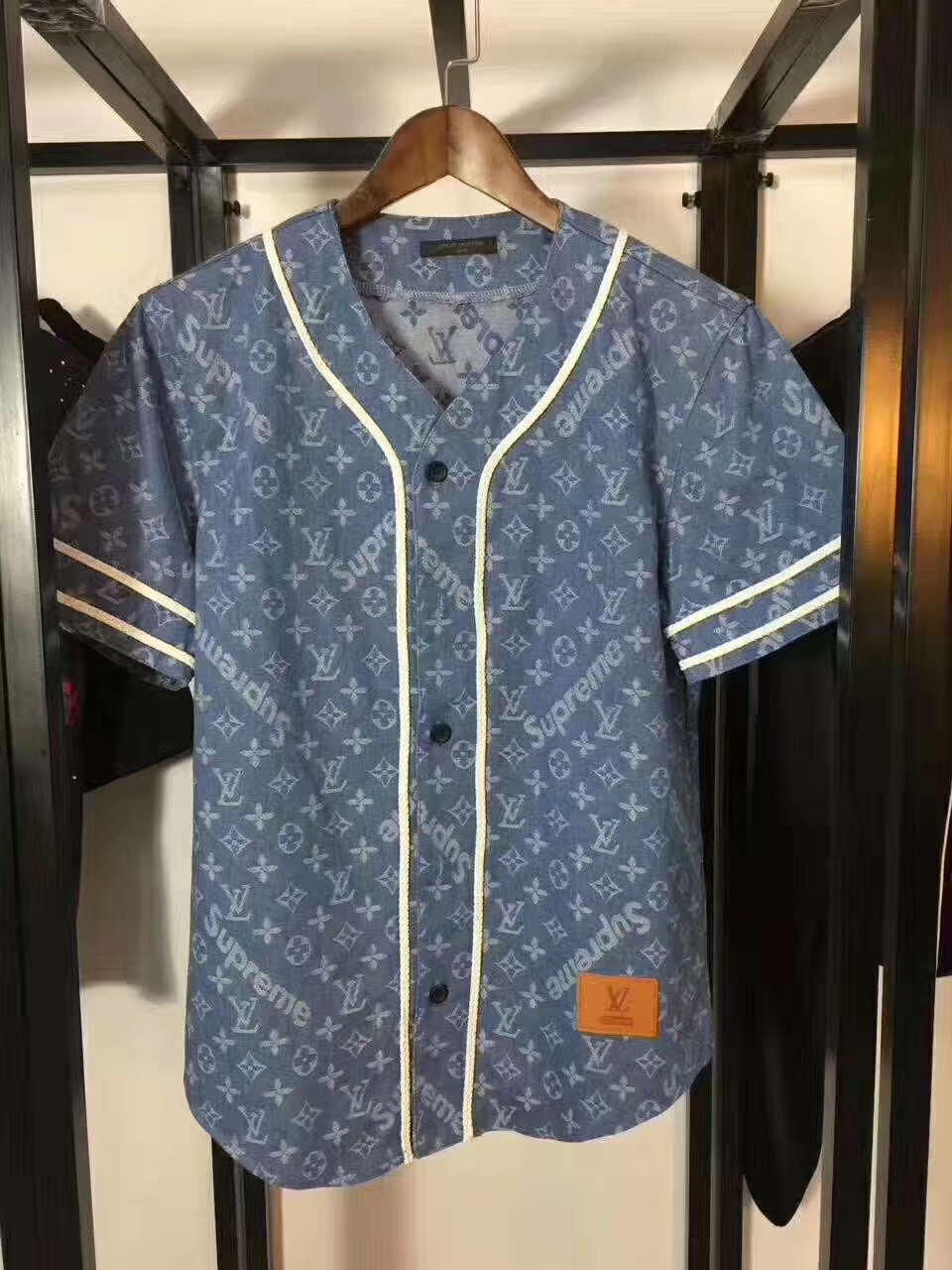 Louis vuitton baseball jersey shirt lv luxury clothing clothes