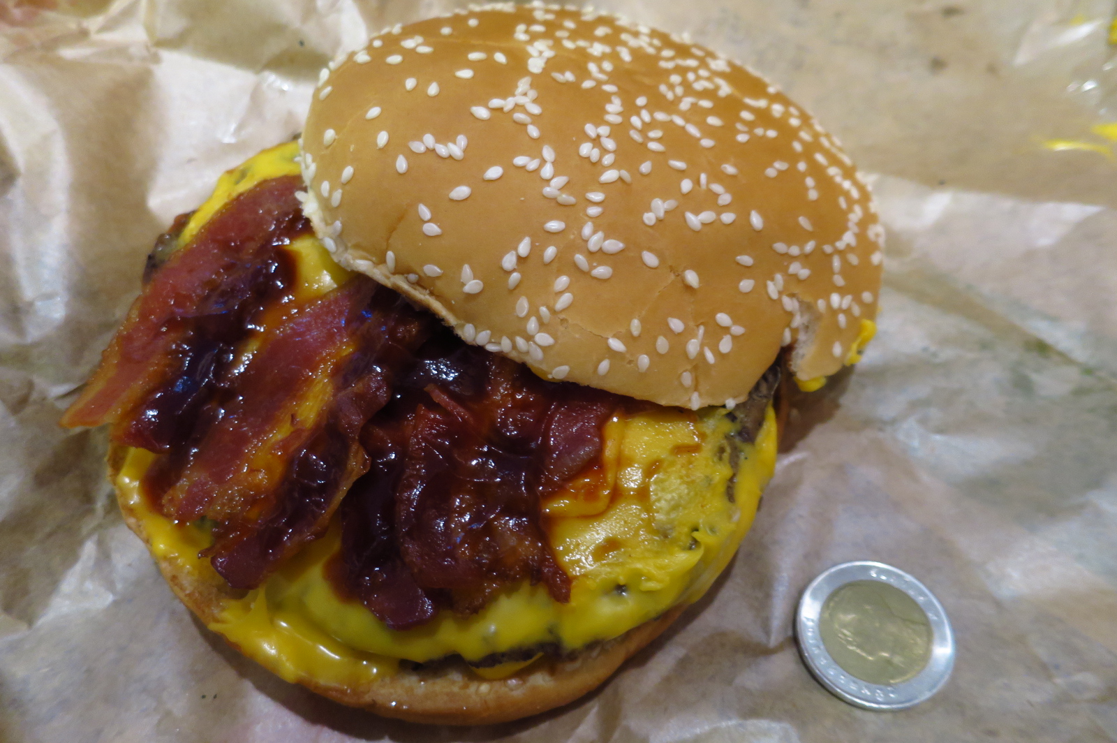 Small Potatoes Make The Steak Look Bigger Bacon double cheese XL at BK
