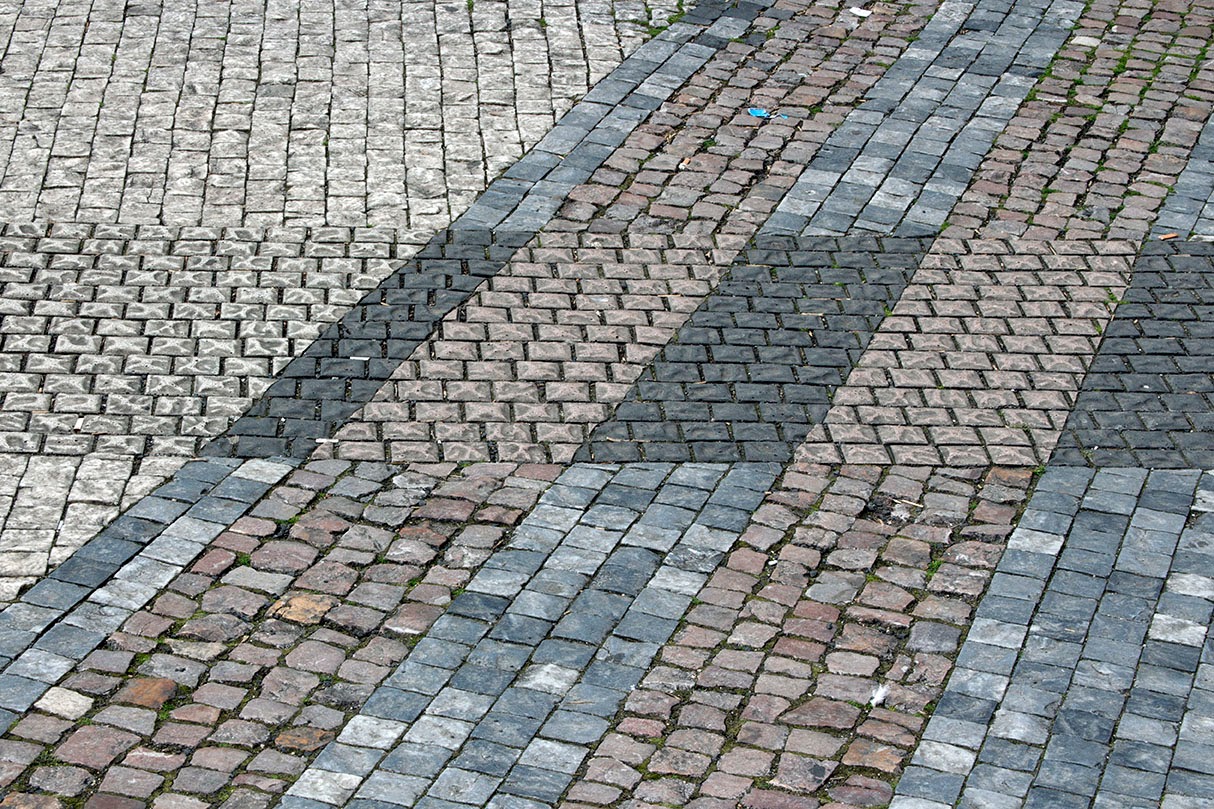 pattern in sidewalk Prague