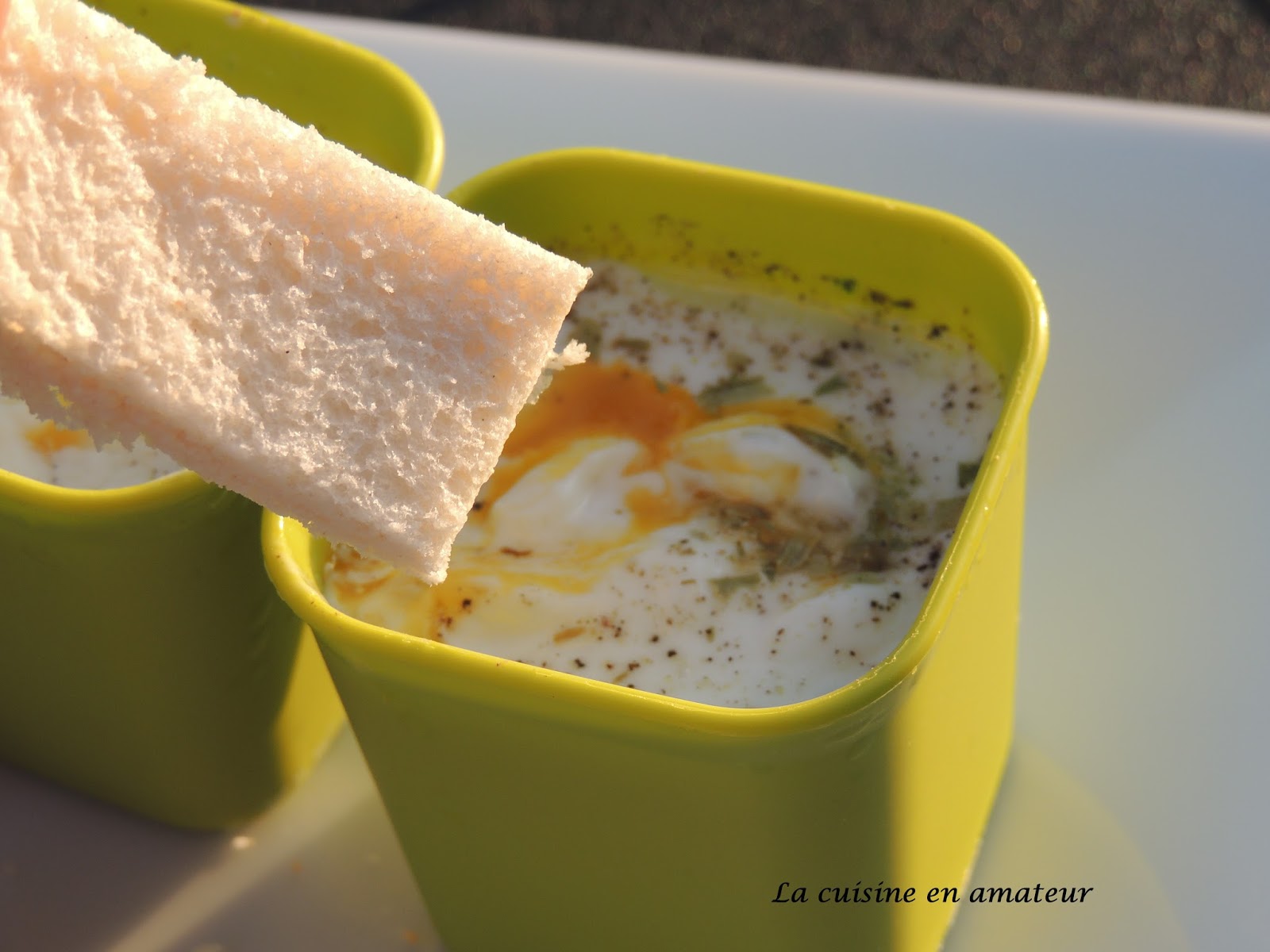 La cuisine en amateur de Maryline Oeuf cocotte au microondes