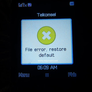 File error, Restore default