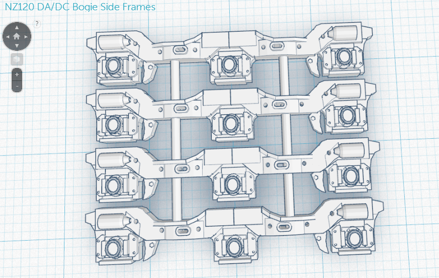 New Zealand Railway Models (Kiwi Trains): NZ120 DC/DA Bogie sideframes.