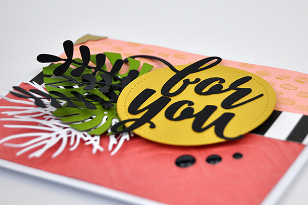 "For You" Stenciled Card Background by Jen Gallacher for www.jengallacher.com. #stencil #jengallacher #card #embossingfolder #diecutting #echoparkpaper