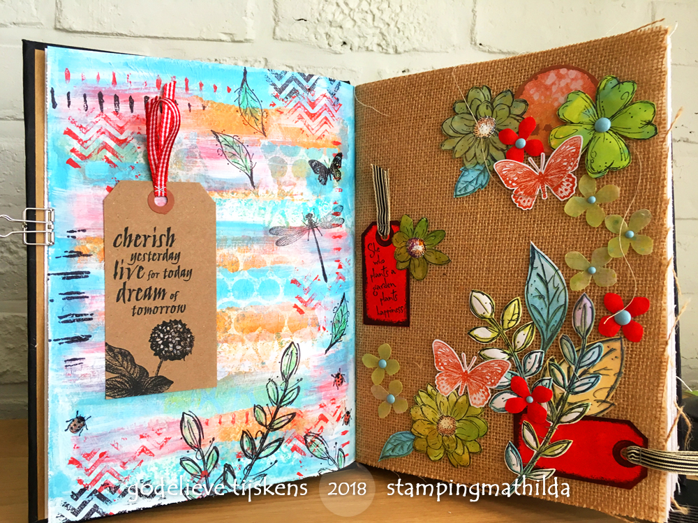 StampingMathilda Gel Print Art Journal Page