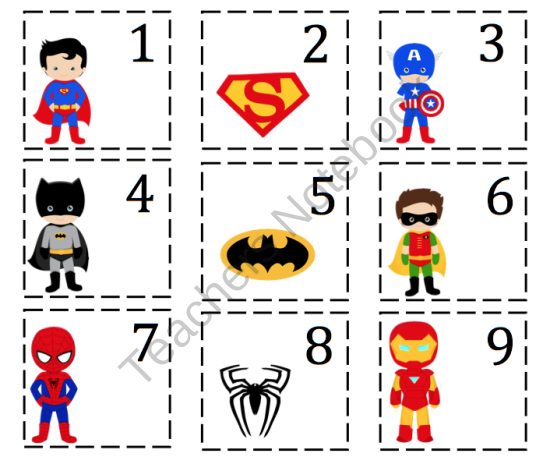 super-hero-number-cards-preschool-printables