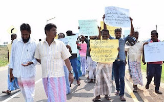 Tamil Fishermen protest in Mannar against Sinhala colonisation