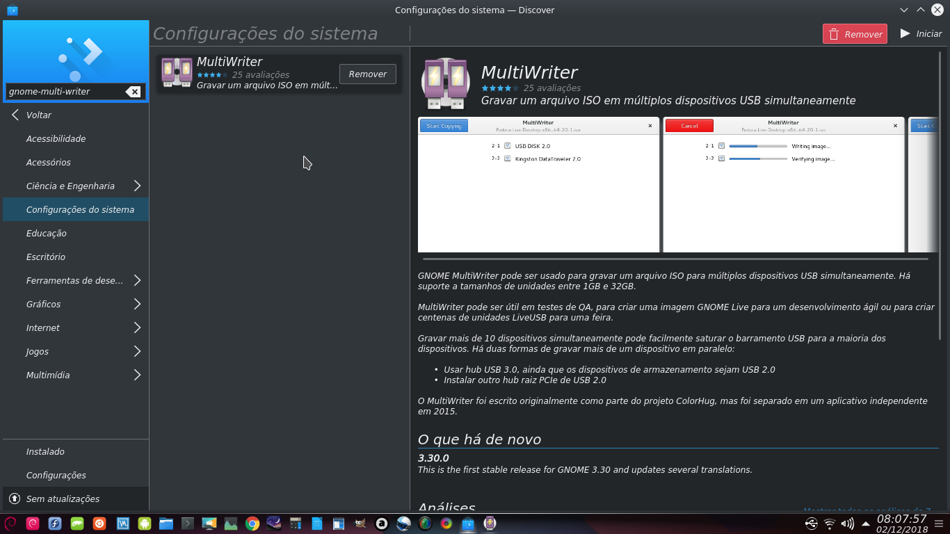Gravar pendrive (s) de boot com gnomemultiwriter no GNU/Linux
