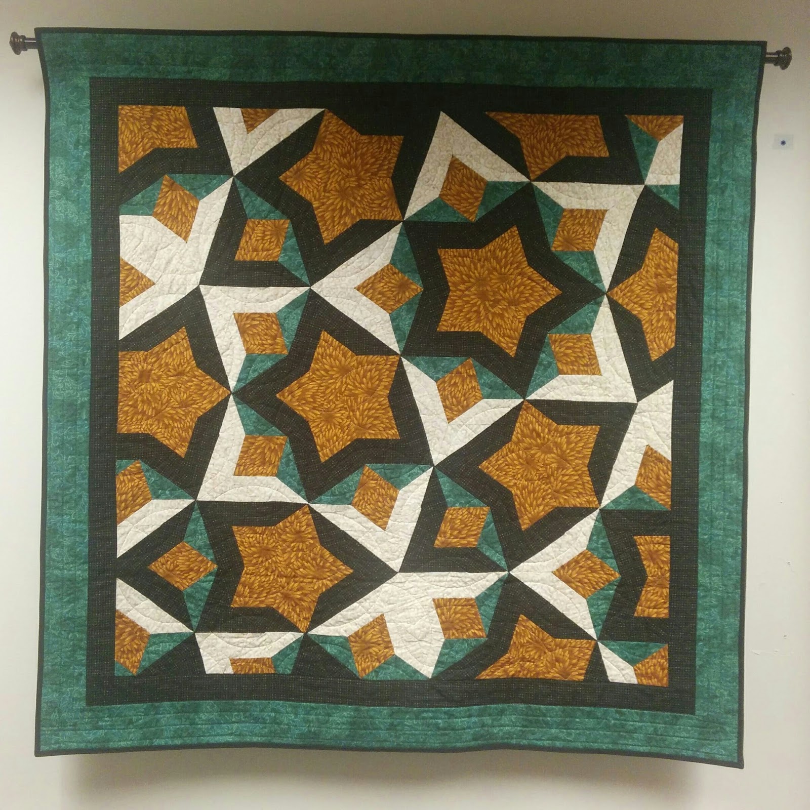 Dunawi Creek Penrose Tile Quilt with Pieced Patches Design Phase