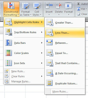 Menggunakan Conditional Formating pada Excel 2007