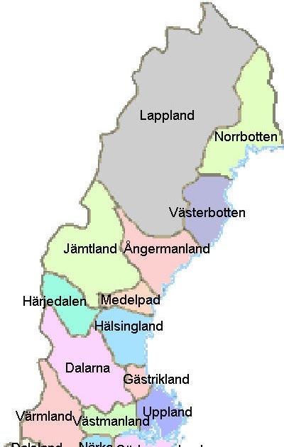 Karta över Ångermanland Regionen | Karta över Sverige, Geografisk