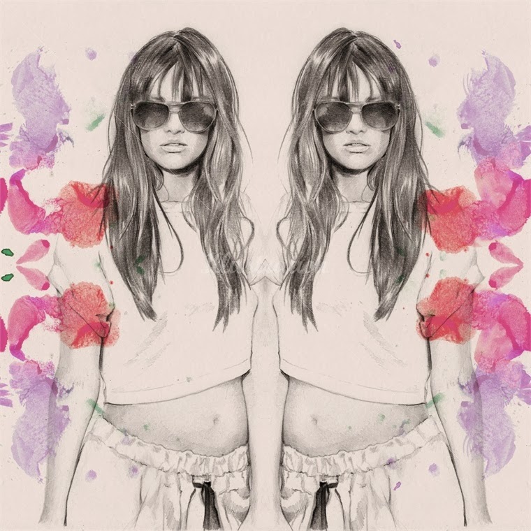 Две подруги рисунок карандашом