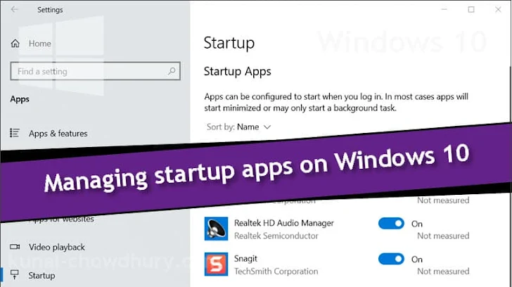How to manage (enable/disable) startup apps on Windows 10?