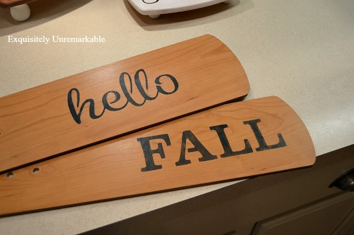 Stenciled Wooden Door Tags For Fall hello fall