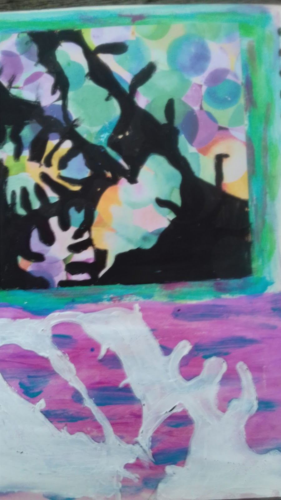 Texture Trail Negative Space Painting